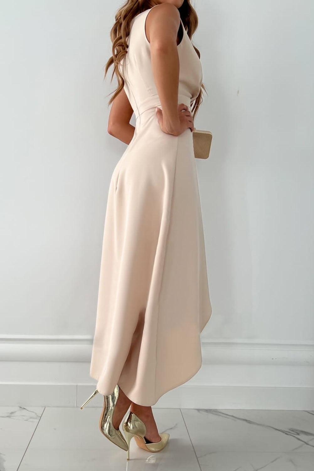 Mandy - Chic Wrap V-Neck Midi Dress - Ferlora