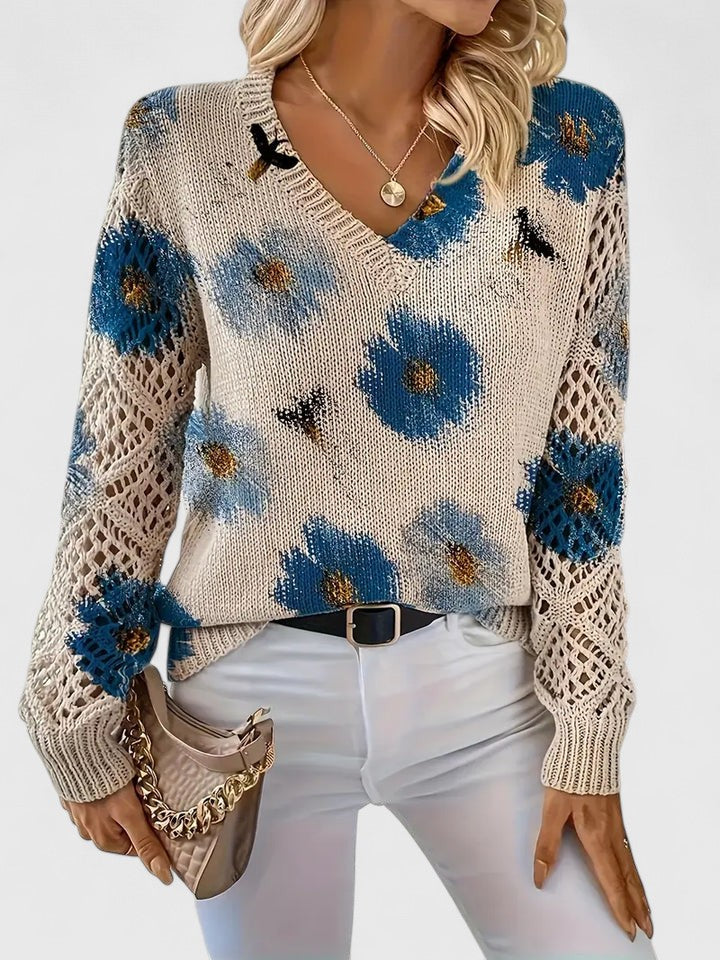 Ferlora™ | Floral Sweater for Timeless Elegance