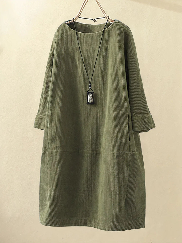 Zayla™ – Corduroy Tunic Dress for Effortless Everyday Elegance