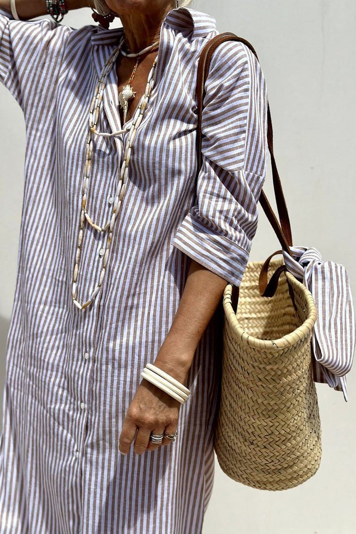 Ferlora™ |Striped Everyday Shirt Dress