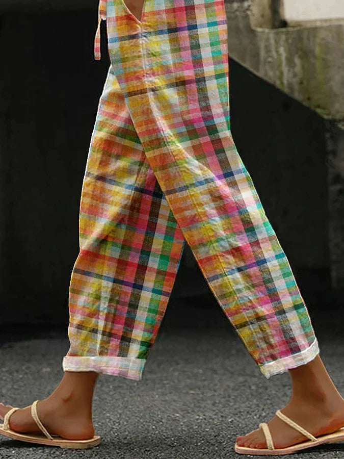 MICHELLE | COMFORTABLE CHECKERED PANTS - Ferlora