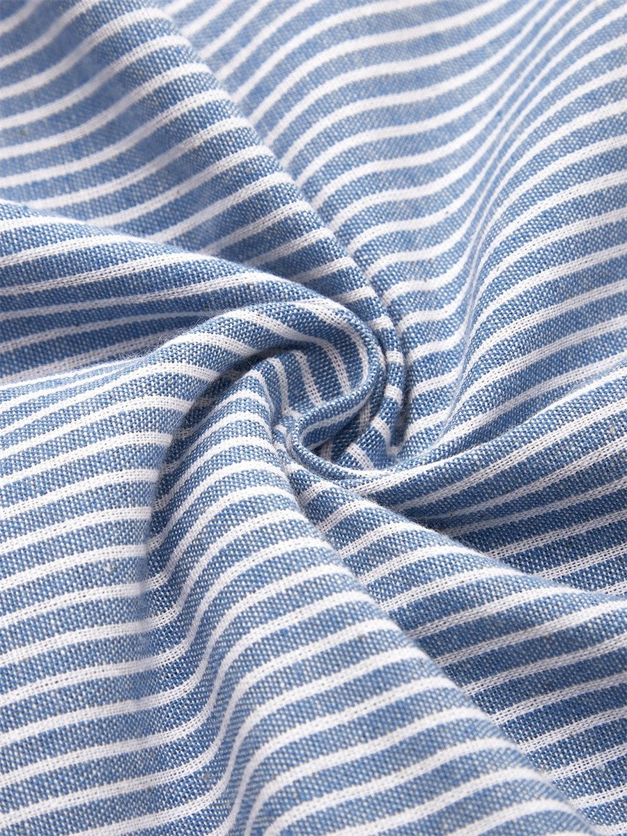 Ferlora™ | Effortlessly Flattering Striped Midi Robe Dress