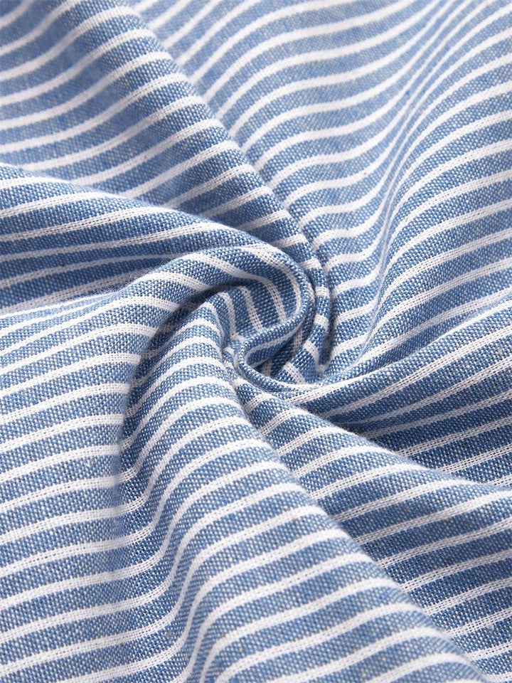 Ferlora™ | Effortlessly Flattering Striped Midi Robe Dress