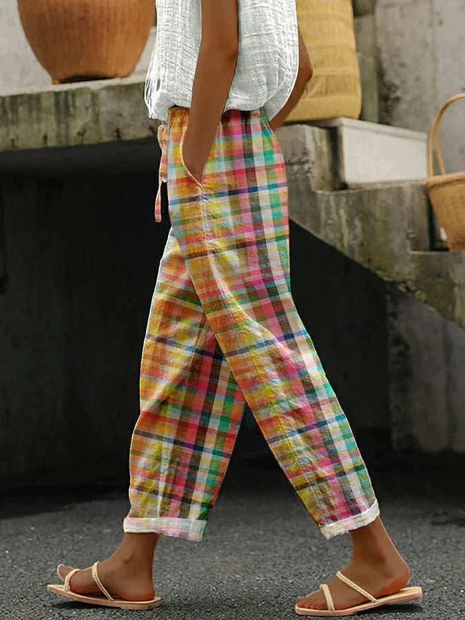 MICHELLE | COMFORTABLE CHECKERED PANTS - Ferlora