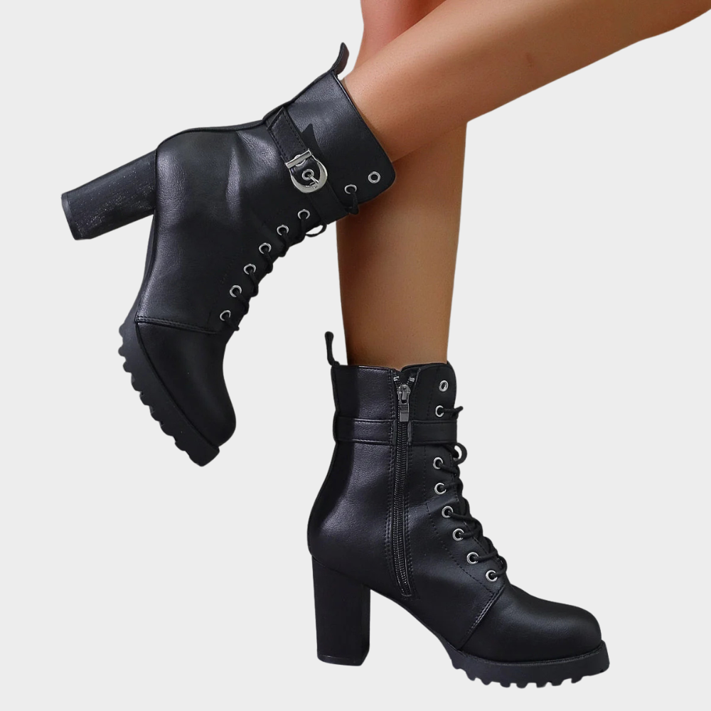 Quinn™ - Flared Heel Ankle Boots