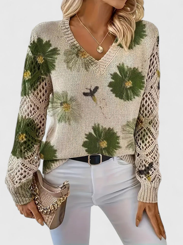 Ferlora™ | Floral Sweater for Timeless Elegance