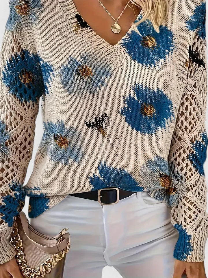 Ferlora™ | Floral Sweater for Timeless Elegance