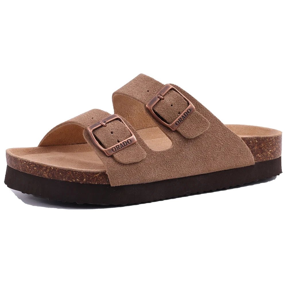 Ferlora™ | Emilia Suede Cloud-Comfort Cork Sandal - Ferlora