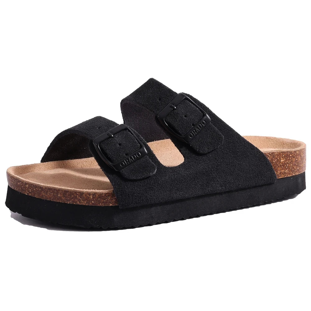 Ferlora™ | Emilia Suede Cloud-Comfort Cork Sandal - Ferlora
