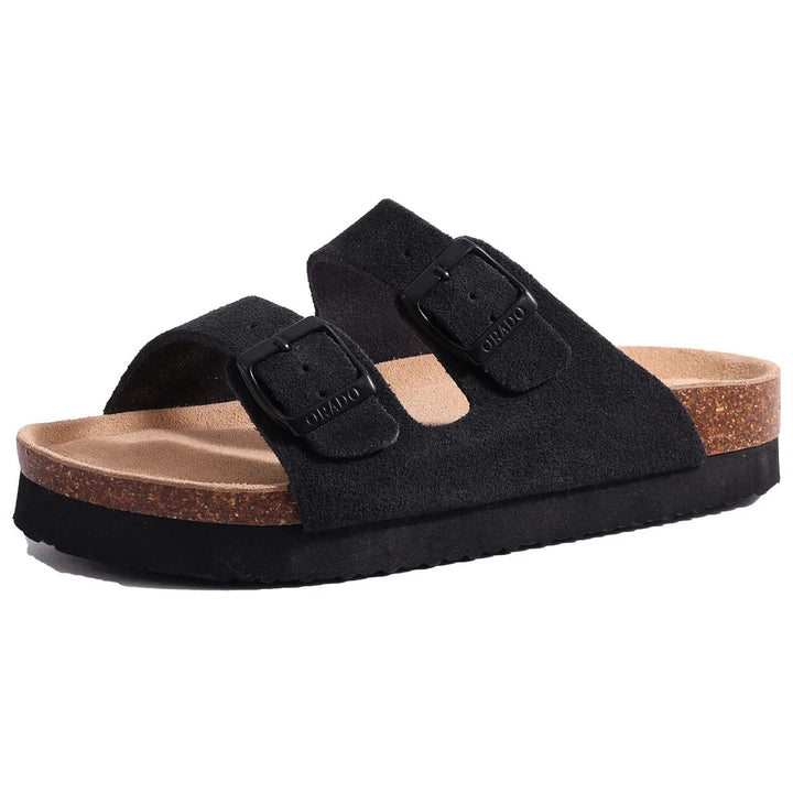 Ferlora™ | Emilia Suede Cloud-Comfort Cork Sandal - Ferlora