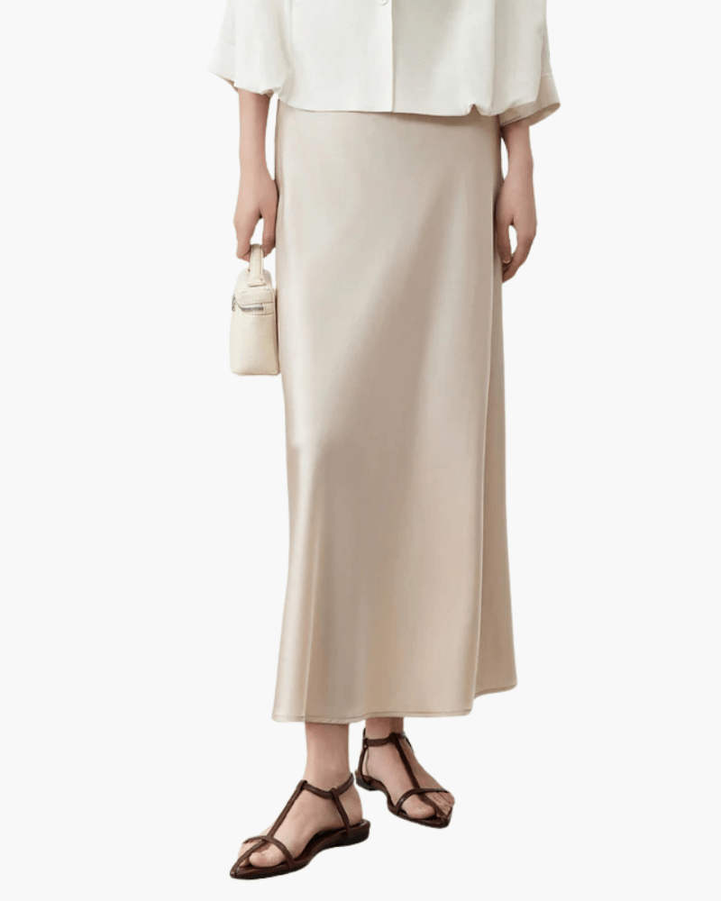 Ferlora™ | Lucía Silhouette Silk Midi Skirt - Ferlora