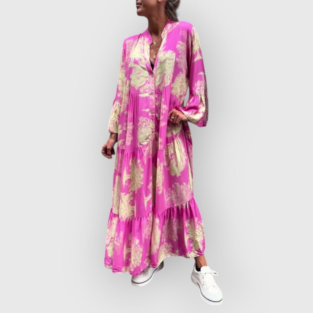 Ferlora™ | Flattering Floral Maxi Dress