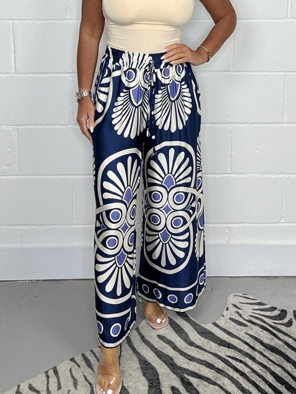 Sally | Trendy Printed Satin Track Pants - Ferlora
