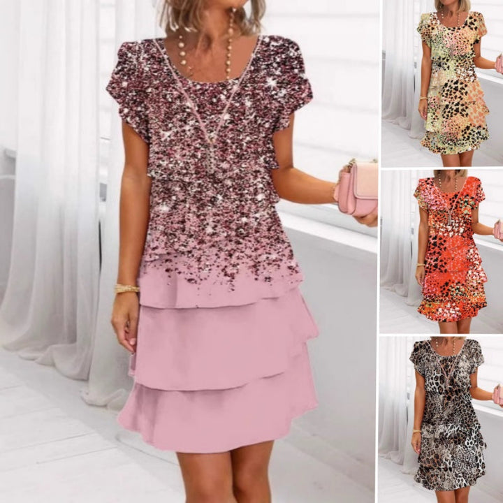 Ferlora™ | Versatile Sparkle Dress with Bold Leopard Flair