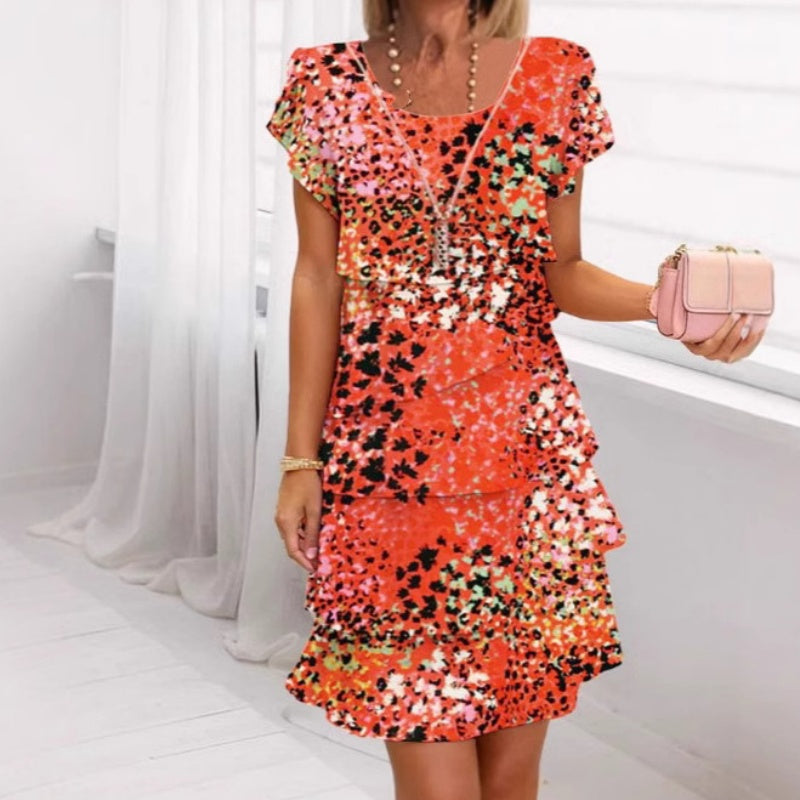 Ferlora™ | Versatile Sparkle Dress with Bold Leopard Flair