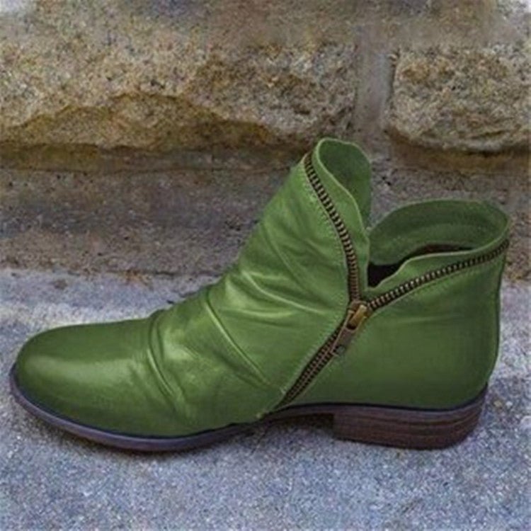 Victoria™ – Vegan Leather Boots with Practical Zipper
