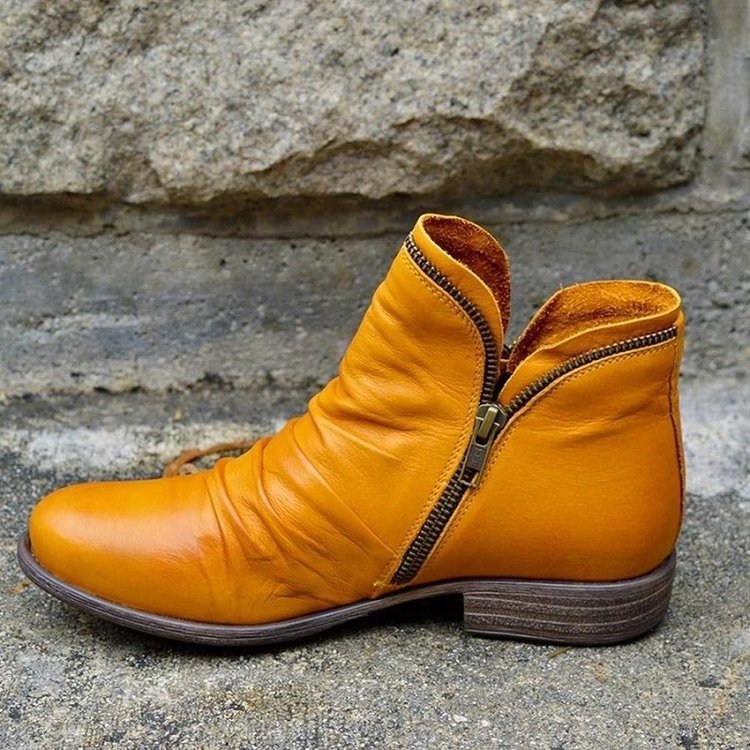 Victoria™ – Vegan Leather Boots with Practical Zipper
