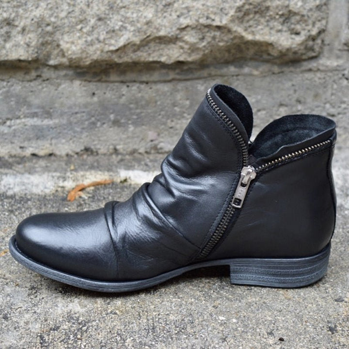 Victoria™ – Vegan Leather Boots with Practical Zipper