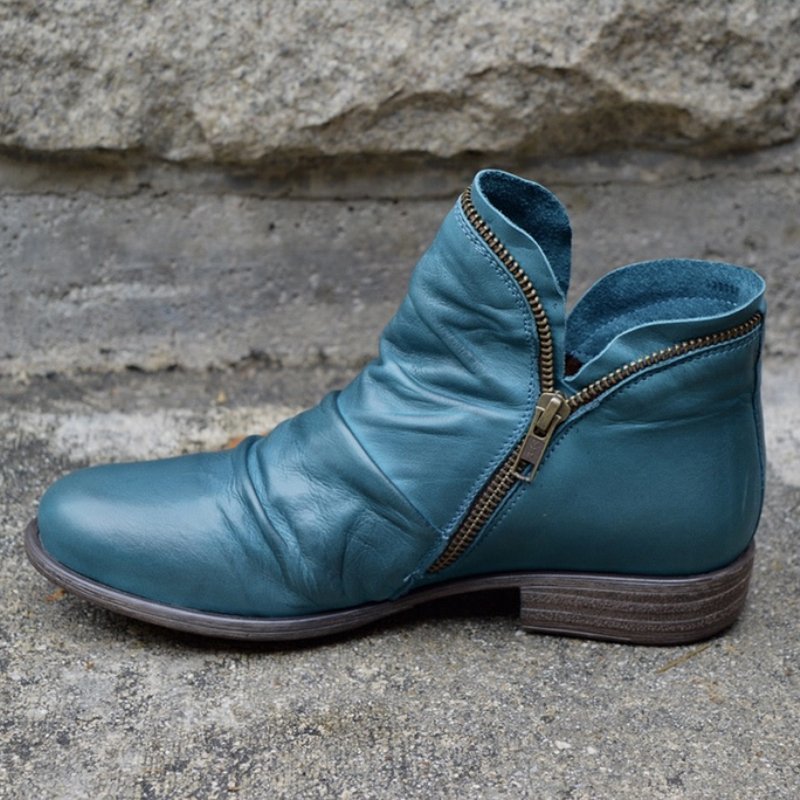 Victoria™ – Vegan Leather Boots with Practical Zipper