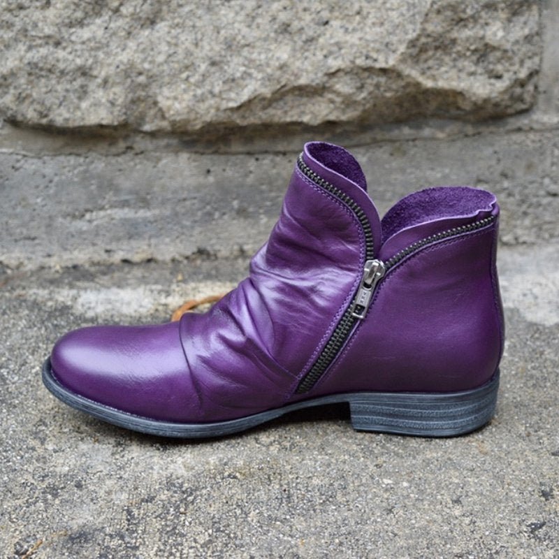 Victoria™ – Vegan Leather Boots with Practical Zipper